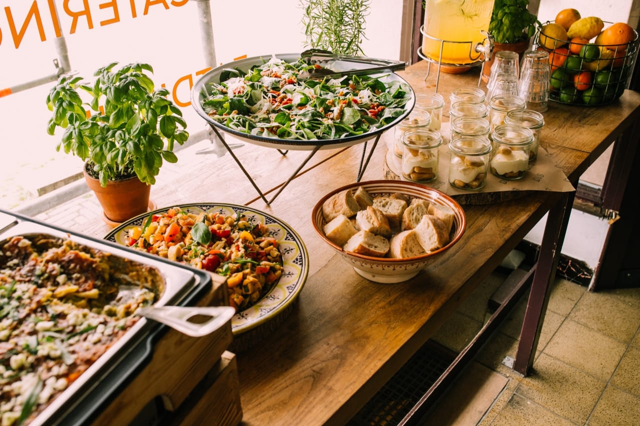 The DIS Chef’s Menu as a generous lunch buffet with salads, bread and desserts